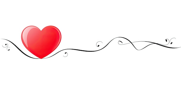 a red heart with a line on a white background in the style of playful doodles minimalist lines