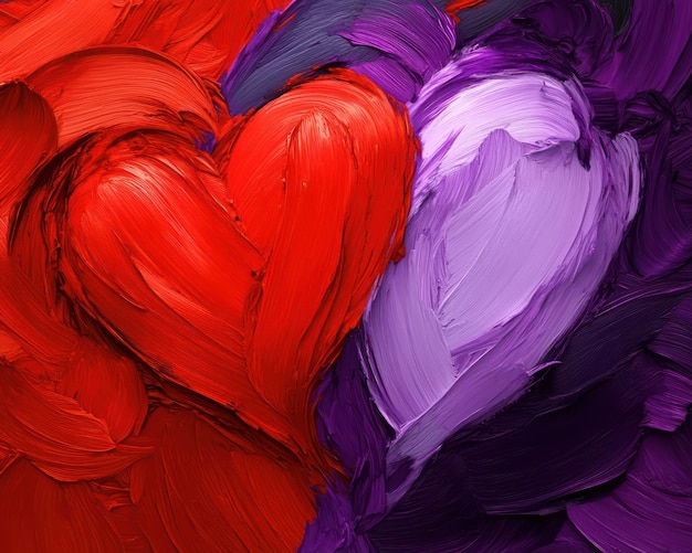 Photo a red heart with purple and red colors