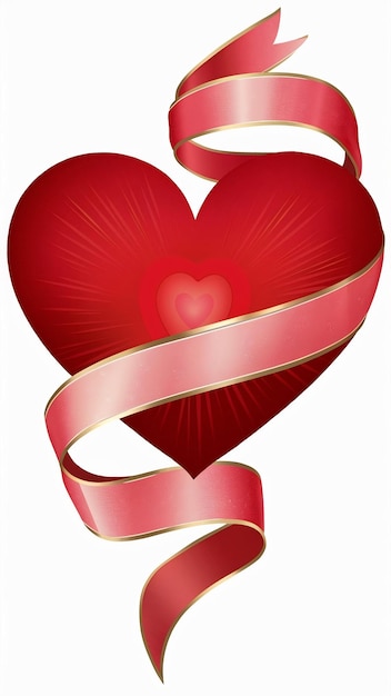 Red heart with ribbon