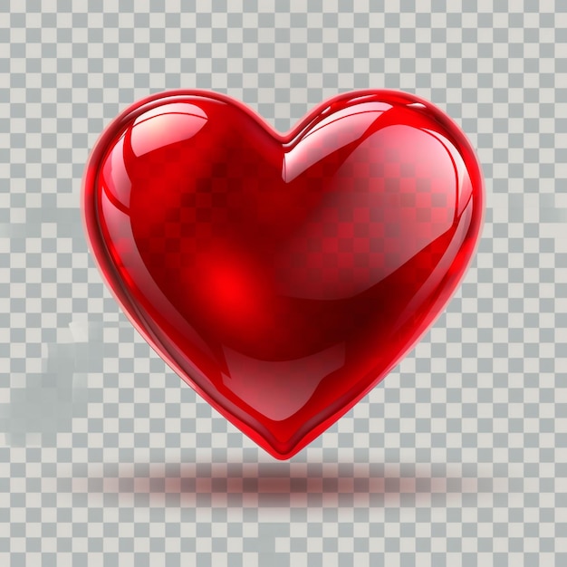 a red heart with a transparent background and a place for text