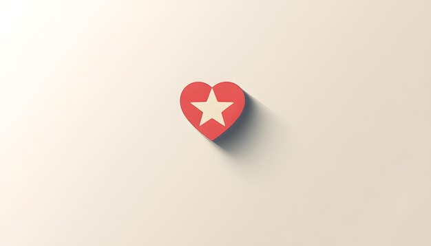 Photo a red heart with a white star on it