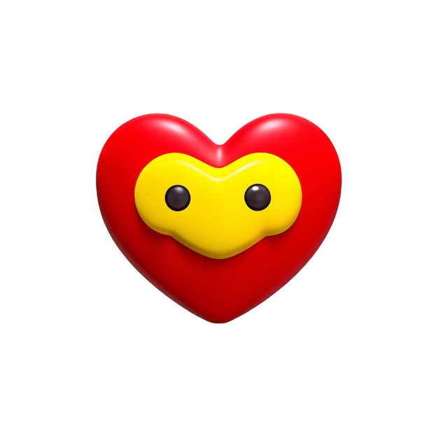 Photo a red heart with a yellow heart on it