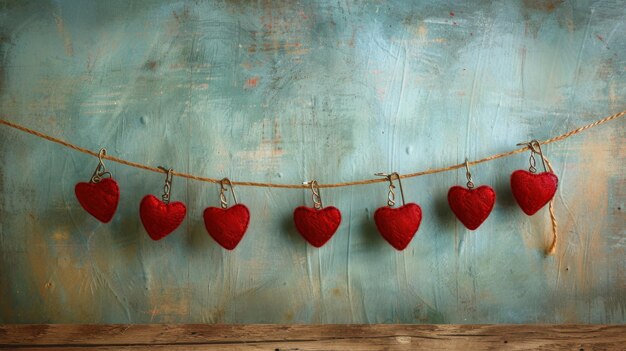 The Red Hearts Garland