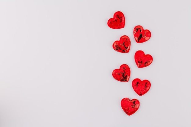 Red hearts on white background for holiday love valentine39s day february 14