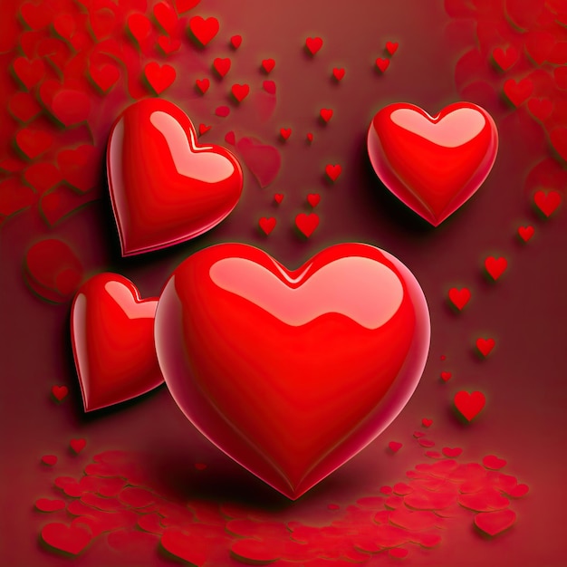 Red hearts