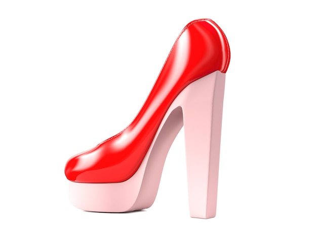 Red high heel shoes 3d render