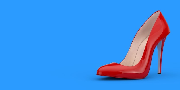 Photo red high heels wooman shooes 3d rendering