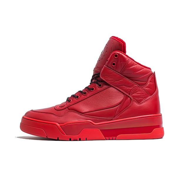 A red high top sneaker