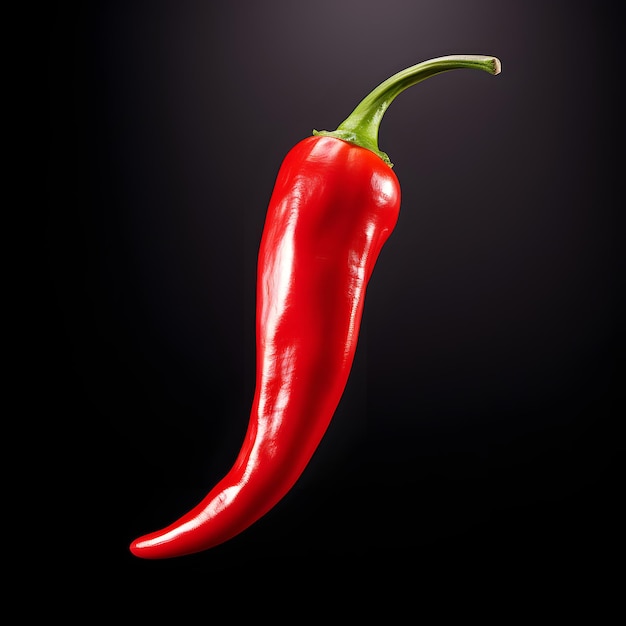 Red hot chili pepper closeup transparent background