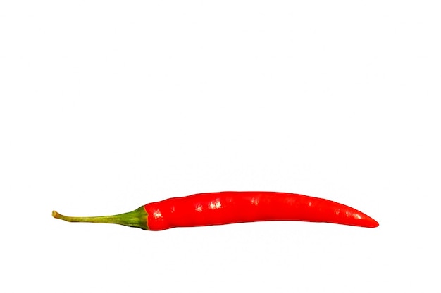 Red hot chili pepper isolated on white background, clipping path included.