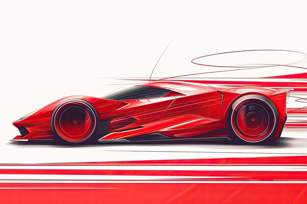 Photo red hot speedster a futuristic race car design