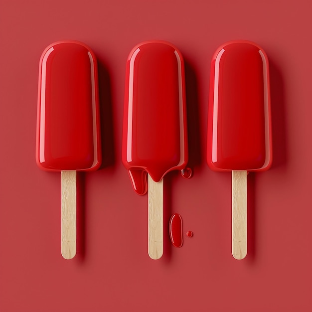 a red ice cream cone is on a red background