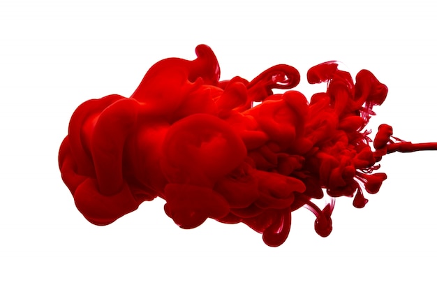 Red ink drop in water