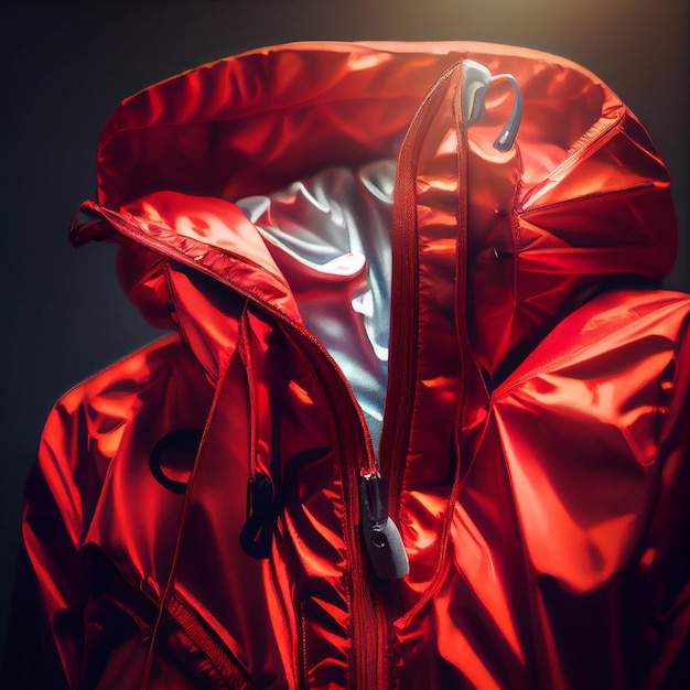 Red jacket on a mannequin generative ai