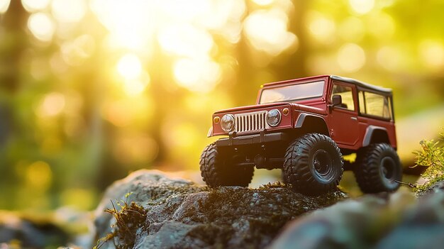 Photo a red jeep with the word jeep on the front