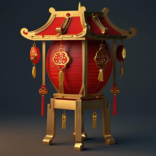 a red lantern with the number 3 on it