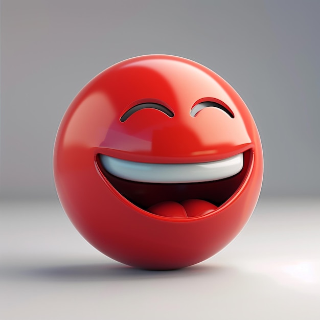 Red laughing face emoji