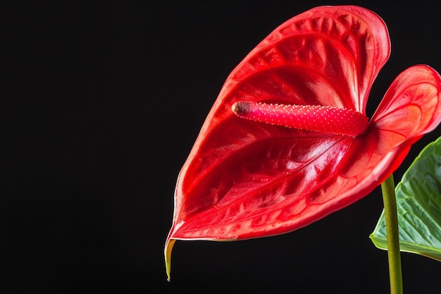 Photo a red leaf with the word butterfly on it