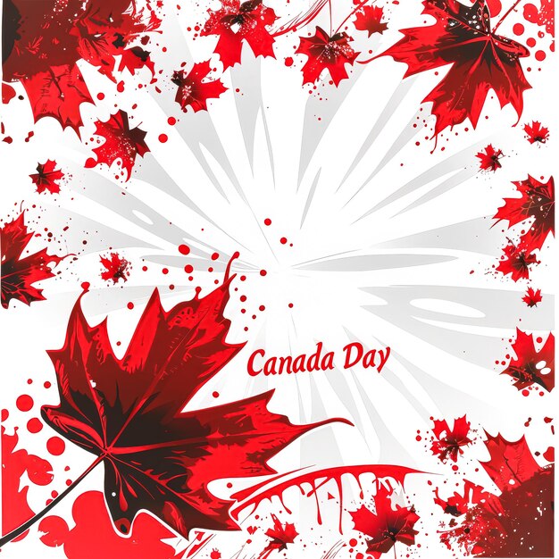 Photo a red leaf with the word canada day written on it