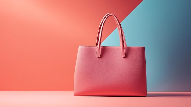 a red leather bag with a handle that says  handbag