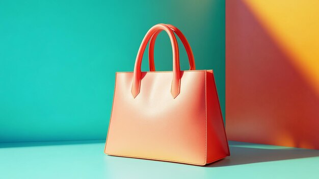 a red leather bag with handles that say quot the word quot on it