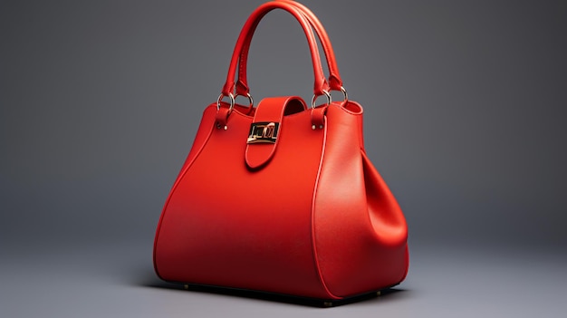 a red leather handbag by person