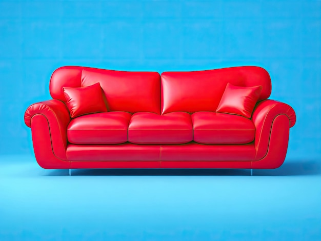 Red leather sofa