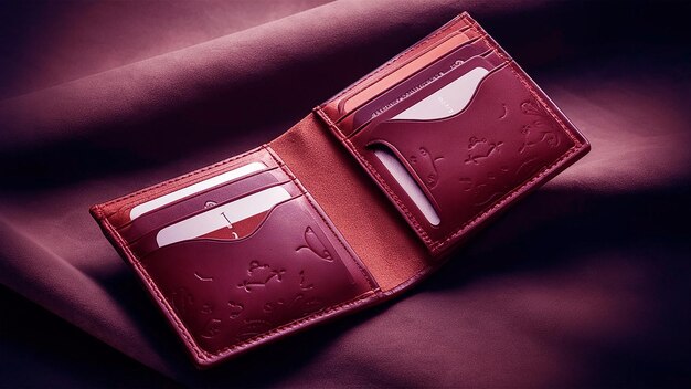 Photo a red leather wallet with a heart on the front and the word love on the front