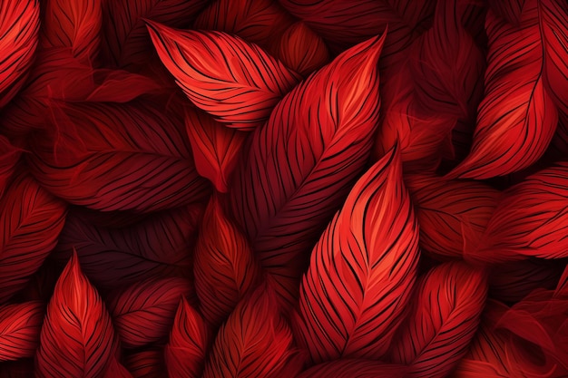 Red leaves wallpaper with a red background and a black background.