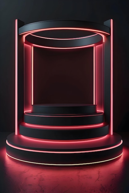 a red led display with a black background