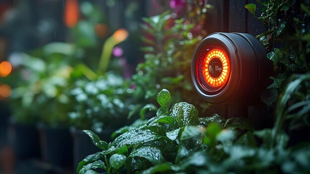 Red LED Light Timer in the Garden