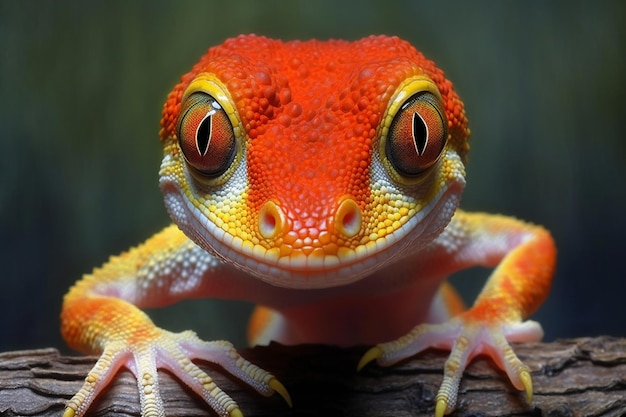 Red leopard gecko Eublepharis macularius