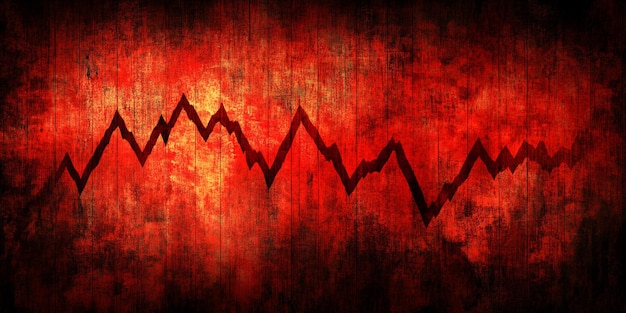 Photo red line on a stock market chart symbolizing financial downturn market crash or economic recessio