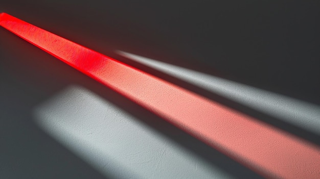 Photo a red line in a window with the light shining through it