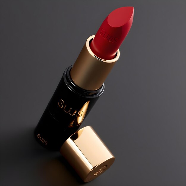 Photo a red lipstick with a gold top that says quot creme quot