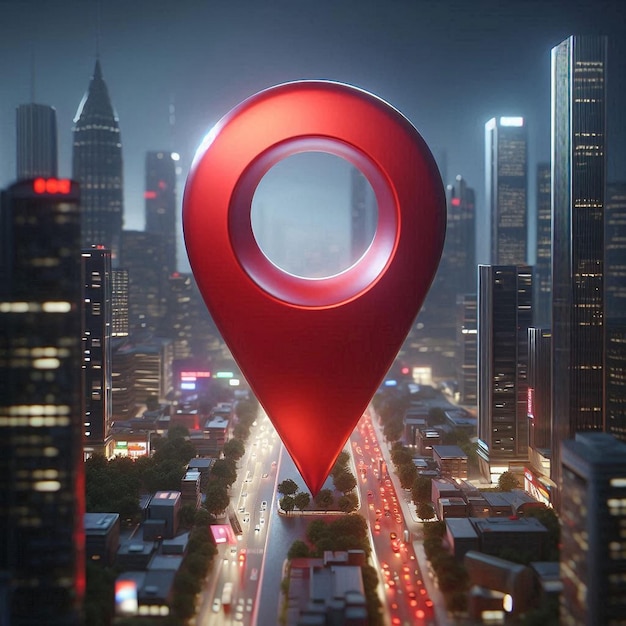 Red Location Pin Icon for Mapping Apps