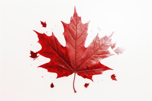 A red maple leaf with the word maple on it