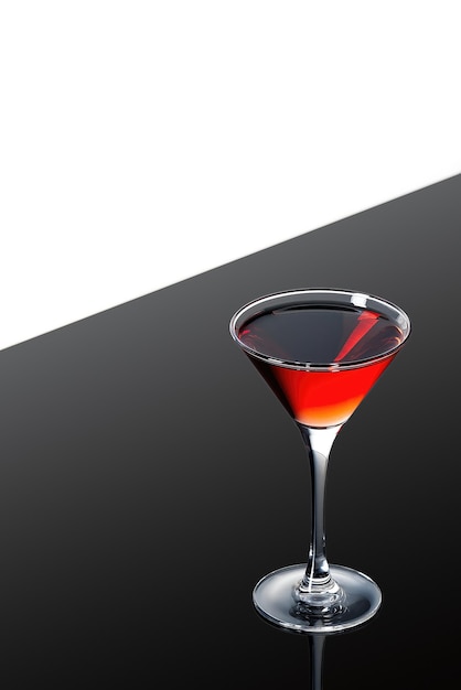 Red martini cocktail on a dark background