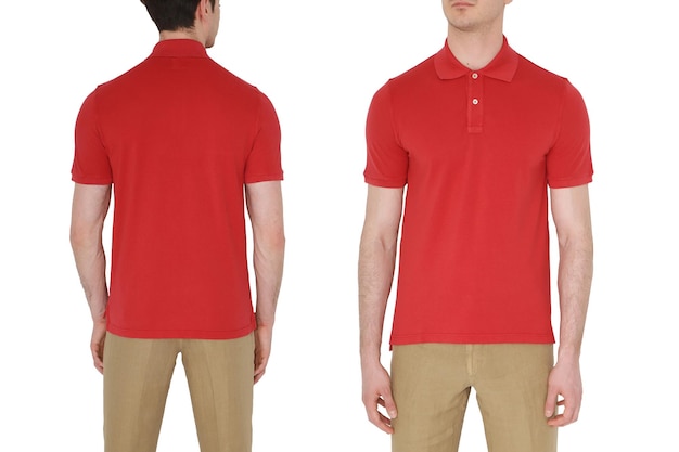 Red men's tshirts mockup Design templatemockup