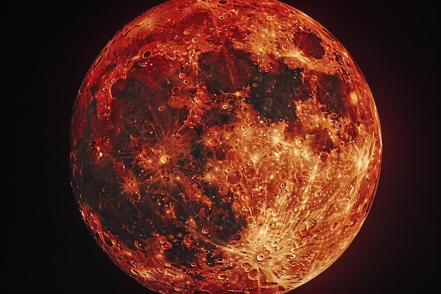 A red moon highly detailed high quality high resolution