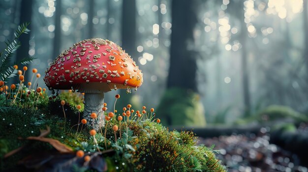 a red mushroom with white spots on it and the word sprinkles on it