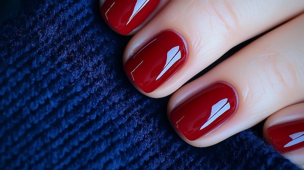 Photo red nails close up