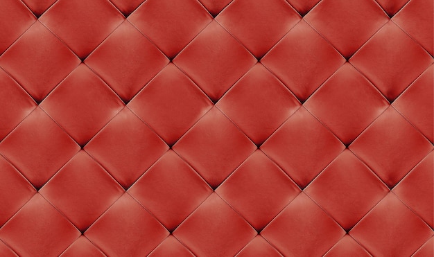 Red natural leather background classic checkered pattern for furniture wall headboard