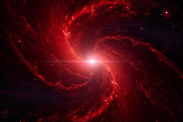 Red nebula in deep space abstract background