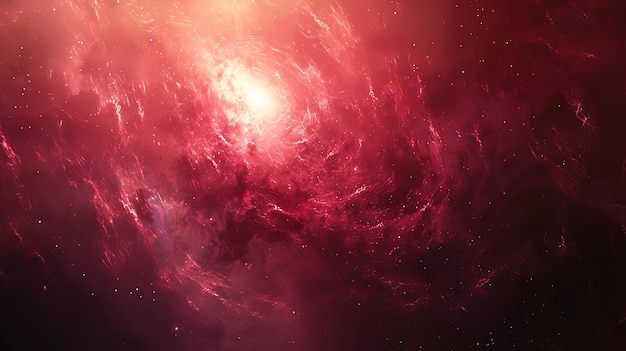 Red nebula with stars and light