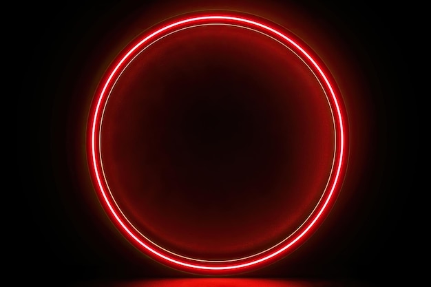 Photo red neon circle