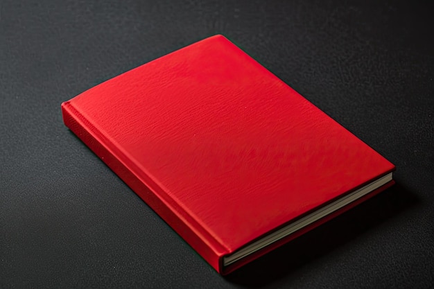 Photo a red notebook with a red cover and a red notebook on a black background