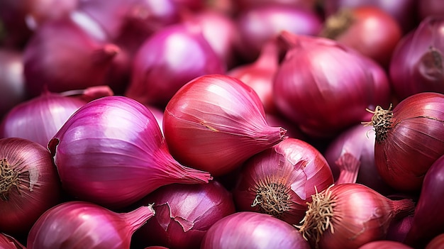 Red Onion Background Copy Space Realistic Photo