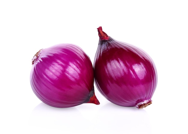 Red onion isolated on white background