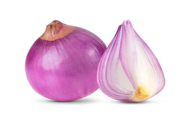 Red onion isolated on white